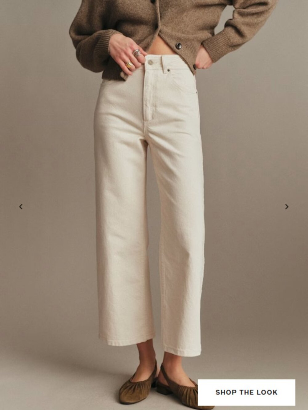 Sezane Denim Le Crop in Ecru Chine